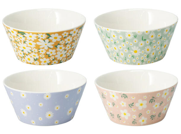 Skål blomsterdesign 380ml 14cm 4ass 