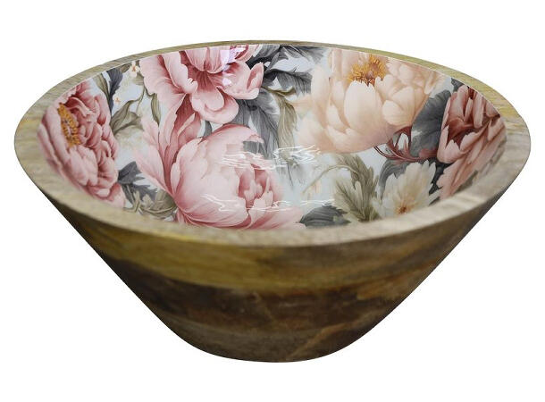 Skål blomstret mangotre 25x25x10cm 