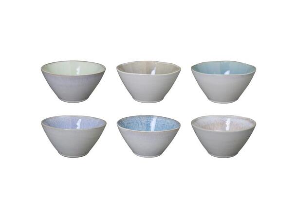 Skål glasert steingods 15,7x8,2cm 6ass 540ml, Forpakning 6stk 