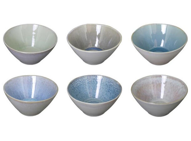 Skål glasert steingods 15,7x8,2cm 6ass 540ml, Forpakning 6stk 
