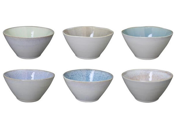 Skål glasert steingods 15,7x8,2cm 6ass Forpk 6stk 540ml 
