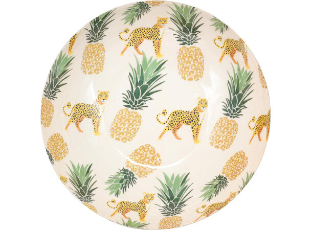 Skål metall blomstret emalje 20x9cm 2ass 