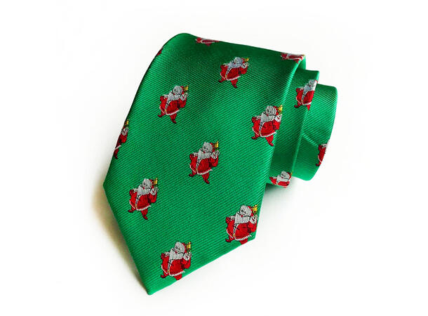 Slips grønn m/nisse Voksen L:144cm Polyester. Pakket i gaveeske 