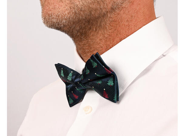 Sløyfe blå m/juletre voksen Pakket i gaveeske 