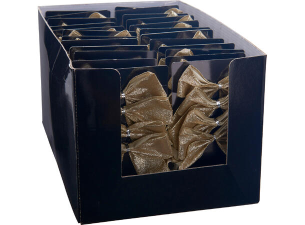 Sløyfe polyester champagne/glitter 4stk Polyester m/metalltråd 