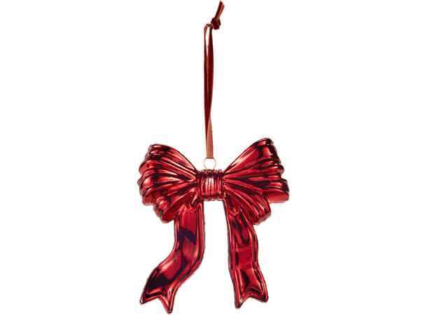 Sløyfe rød burg akryl PE 9x9,5cm 4ass Display 48stk 