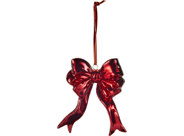 Sløyfe rød burgunder akryl PE 9x9,5cm Display 48stk 