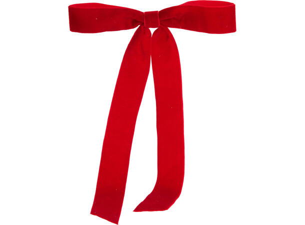 Sløyfe rød fløyel 18x29cm sett 5stk 