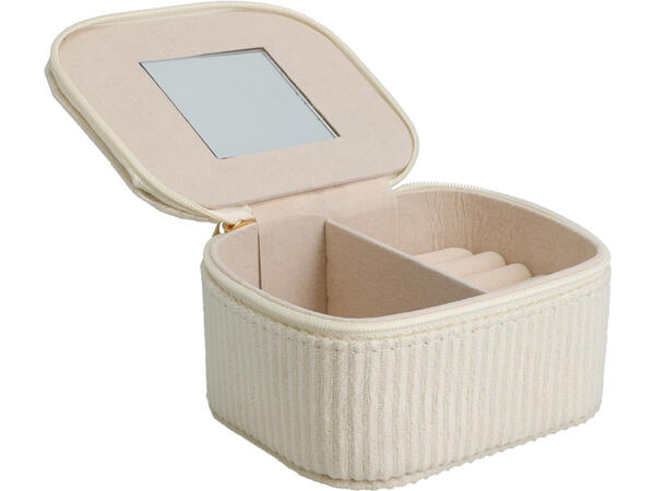 Smykkeskrin 9, 5x5, 5cm 11x9x5,5cm 6ass Offwhite, rosa, grønn 