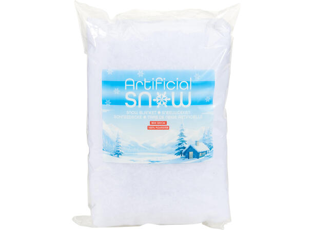 Snø dekorløper polyester hvit 80x120cm 80 gsm, flammehemmende EN71-2 