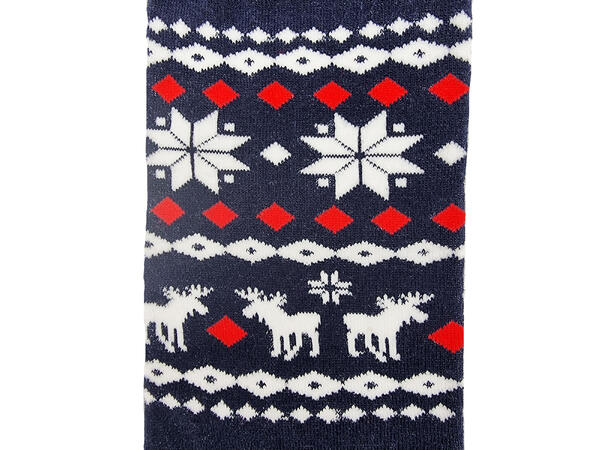 Sokk blå/rød m/mønster 36-40 75% bomull, 22% polyester, 3% elastan 