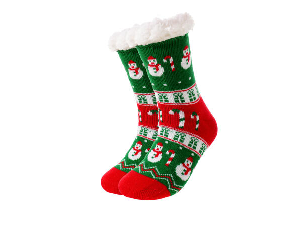 Sokk kose rød,grønn,hvit voksen 80% akryl, 20% polyester 