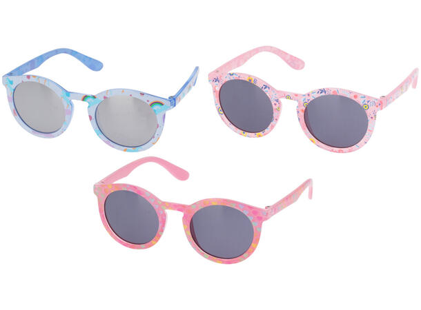 Solbriller barn jente 12x12x3cm 3ass Display med 24stk. Leveres med stoffpose 