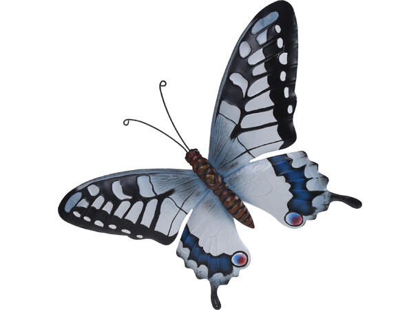 Sommerfugl metall veggdekor 44x31cm 6asx 