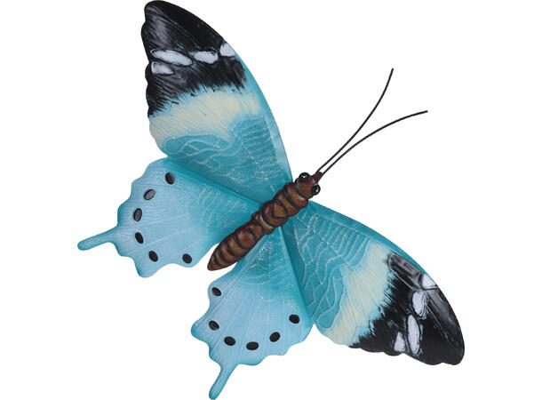 Sommerfugl metall veggdekor 44x31cm 6asx 