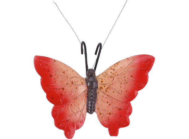 Sommerfugl til kant 13x10x5cm 6ass 24 stk i display. 