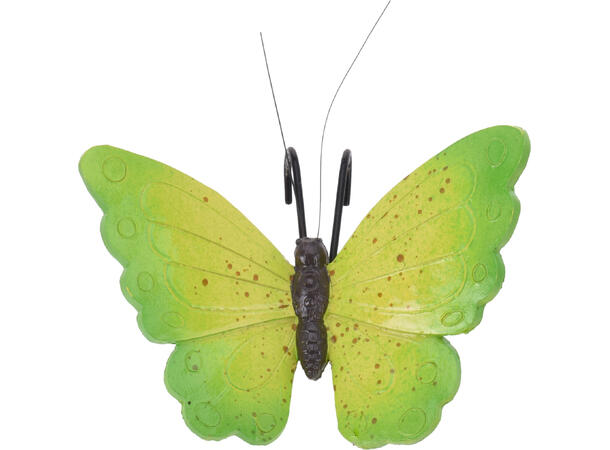 Sommerfugl til kant 13x10x5cm 6ass 24 stk i display. 