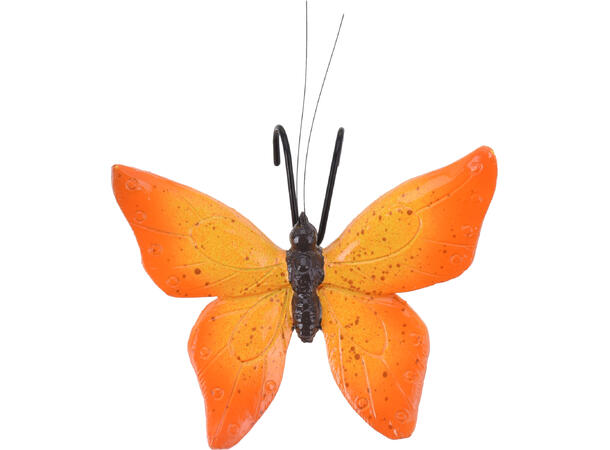 Sommerfugl til kant 13x10x5cm 6ass 24 stk i display. 