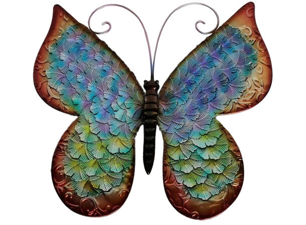Sommerfugl veggdekor metall 51x4x47cm 