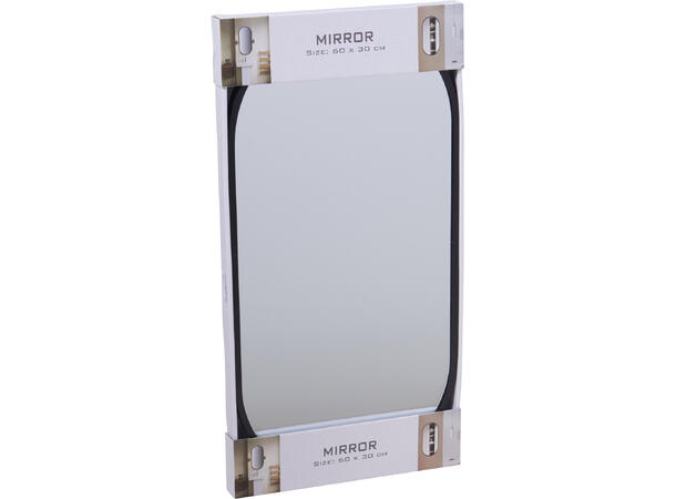 Speil ovalt 30x60 cm svart Forpk. 6stk 