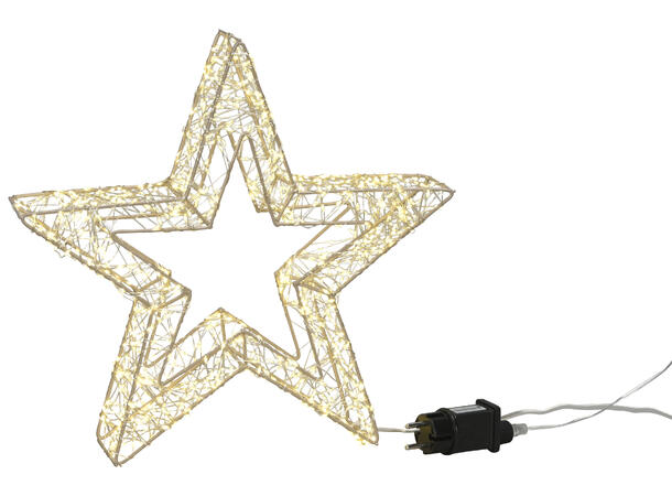 Stjerne champagne metall m/960 LED 38cm Både ute- og innendørs 
