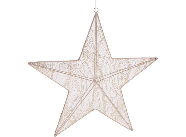 Stjerne gull LED 59cm IP44 adapter Timer 6/18t 