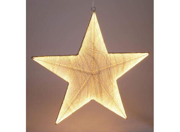 Stjerne gull LED 59cm IP44 adapter Timer 6/18t 