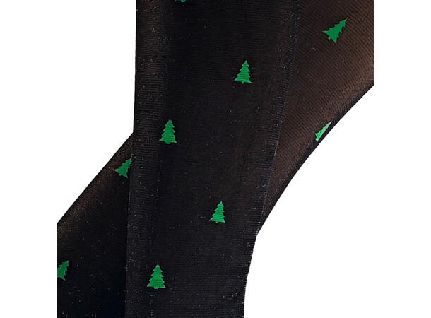 Strømpebukse sort m/juletre Voksen L/XL 88% nylon, 12% elastan 