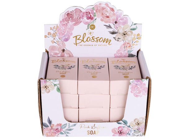 Såpestykke Blossom 30g gaveeske Display 12stk Vegansk 