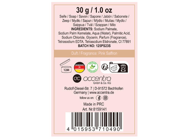 Såpestykke Blossom 30g gaveeske Display 12stk Vegansk 
