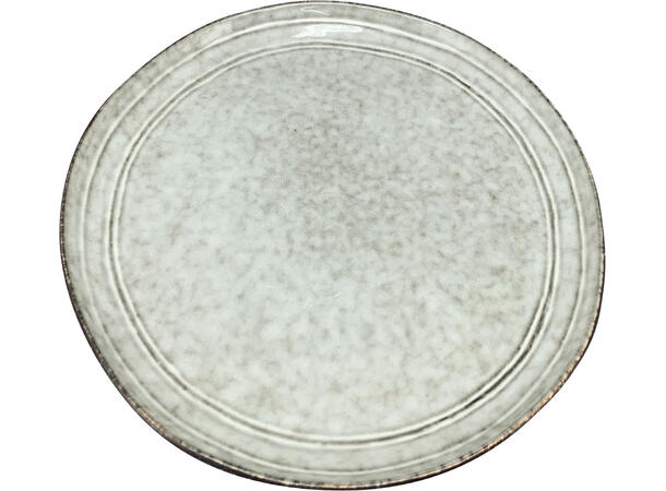 Tallerken beige stripet keramikk 26cm 