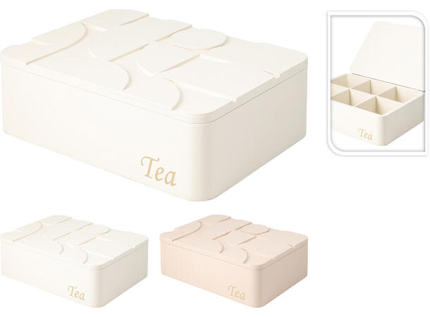 Teboks MDF 24x7,5x16,5cm 2ass Offwhite, terracotta med organisk design 