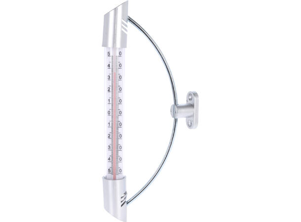 Termometer vegg 8x23cm sølvfarget PS 