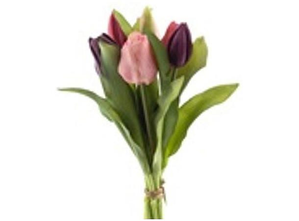 Tulipan bukett rosa/lilla kunstig 31cm 