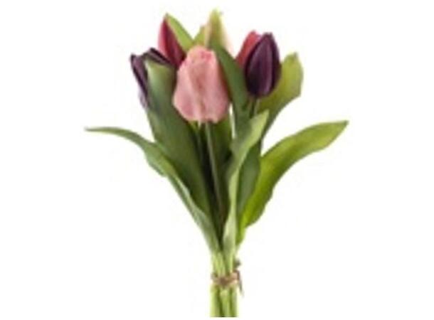Tulipan bukett rosa/lilla kunstig 31cm 
