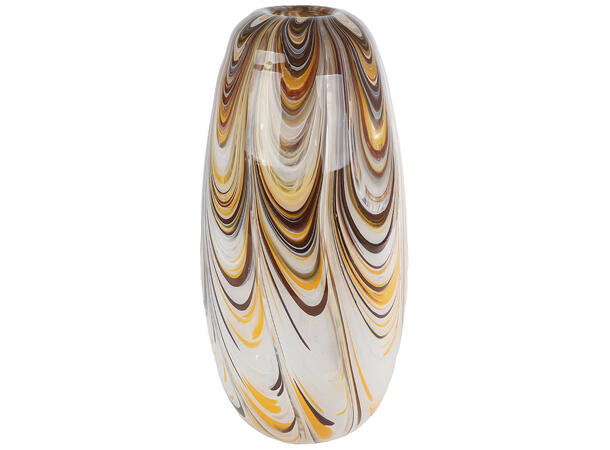 Vase abstakt brun/beige glass 18x18x38cm 