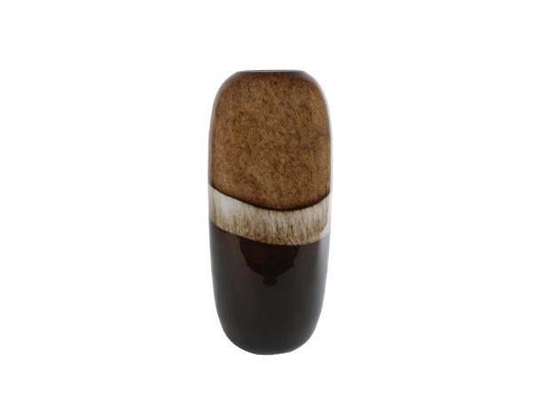 Vase beige/brun glass 19,5x19,5x45cm 
