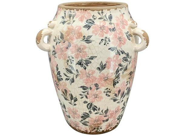 Vase blomstret keramikk 19x19x22,5cm 