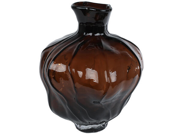 Vase brunsort glass 26x26x31cm Forpk 2stk 