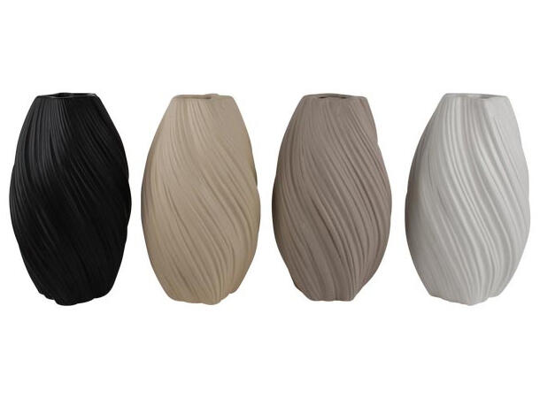Vase jordfarger keramikk 16x16x27cm 4ass 