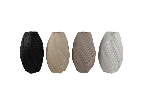 Vase jordfarger keramikk 16x16x27cm 4ass 