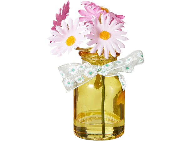 Vase m/blomster 4x10cm 4ass 