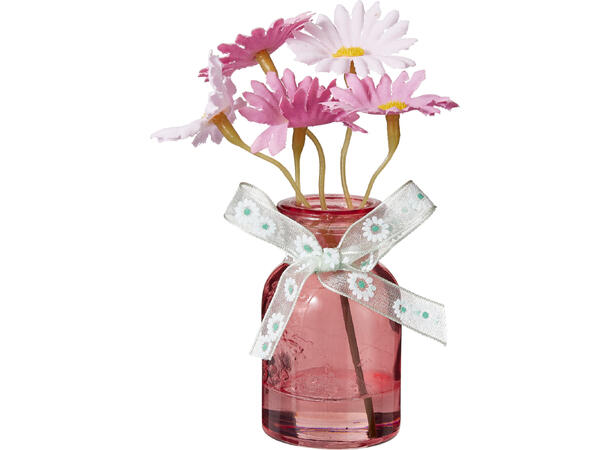 Vase m/blomster 4x10cm 4asx Display 24stk 