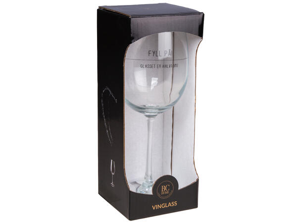 Vinglass Fyll på...er halvtomt h:23cm Forpk 6stk Volum 480ml kommer i gaveeske 