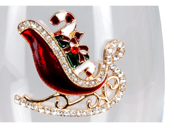 Vinglass blankt m/dekor slede h:22,5cm Forpk 6stk Volum 480ml kommer i gaveeske 