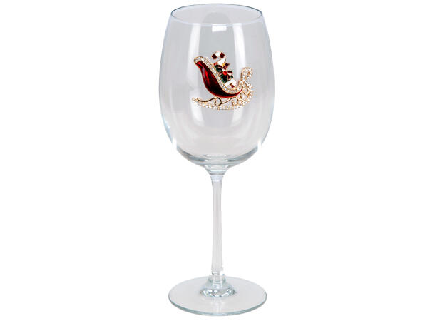 Vinglass blankt m/dekor slede h:22,5cm Volum: 480ml. Kommer i gaveeske 
