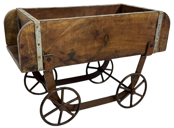 Vogn mursteinform tre/metall 33x17x24cm 