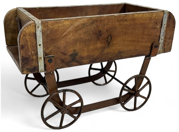 Vogn mursteinform tre/metall 33x17x24cm 