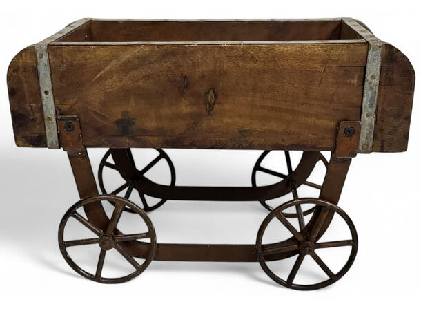 Vogn mursteinform tre/metall 33x17x24cm 