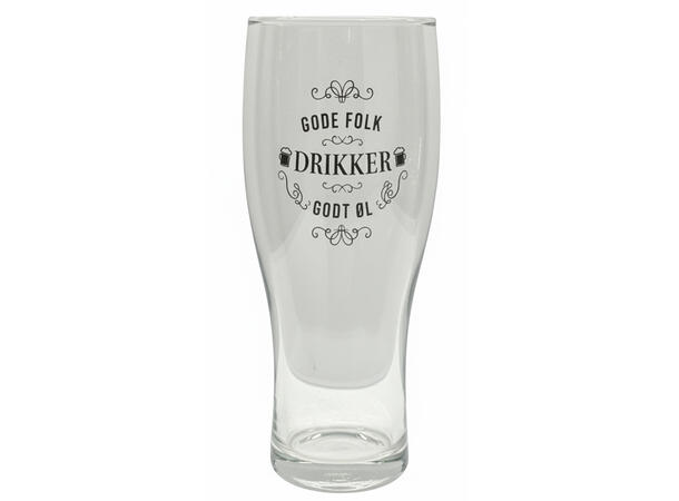 Ølglass m/bjelle Gode folk..øl 0,5l 16cm Bjelle: Ring for påfyll 